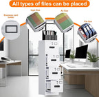 4 Drawer File Cabinet with 4 Independent Locks, Metal Vertical Filing Storage Cabinet for Home Office with Card Holder for Letter/Legal/A4 Folders, Assembly Required, 4 Drawers, White