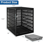 Natwind Mesh Desk Organizer with 6 Tier Sliding Drawers, Paper Sorter, Multi-Functional Home Office Supplies Storage Tray for Letters, Documents, Books, Mail, Files, Arts & Crafts Supplies - Black