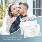 White Shimmer Blank Cards and Envelopes, Goefun 5x7 Flat Cardstock and A7 Envelopes Self Seal 100 Pack for Wedding, Invitations, DIY Greeting Cardstock, Thank You Cards & All Occasion (Unfolded)