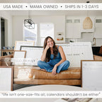 Personalized Clear Acrylic Calendar for Wall, Calendar Whiteboard for Wall, Dry Erase Wall Calendar, Wall Calendar Organizer System for Home (Block, Grey, 31"W x 23"H)