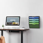 Kuntine.B Wall File Organizer Office Hanging Magazine Holder Wall File Organizer for Office Home (Black, 5 Tier & Hangers)