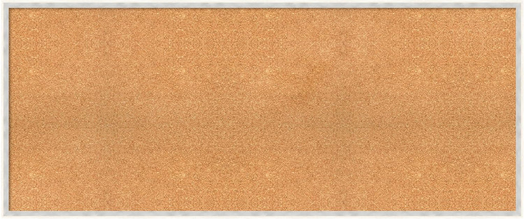 Amanti Art Natural Cork Board for Wall, 23x55 Vision Board with White Frame, Oversize Corkboard Office Decor for Home Organization, Modern Corkboard Pinboard to Display Items for Home Organization in