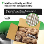 IDL Packaging 15.25" x 300' Refill Roll (Pack of 4) for MP-300N HexcelWrap Honeycomb Packing Paper Station, Brown - Natural Kraft Paper with Interlocking Slit Design for Shipping and Moving