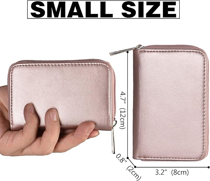 Easyoulife Genuine Leather Credit Card Holder Zipper Wallet With 26 Card Slots