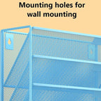 Kuntine.B Wall File Organizer Office Hanging Magazine Holder Wall File Organizer for Office Home (Blue, 6 Tier)
