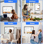 Monthly Calendar Whiteboard Dry Erase Cork Board Combo for Wall, 36" x 24" Magnetic Double-Sided Calendar White Board and Bulletin Board, Portable Board for Office, Kitchen, School, Home