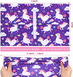 6 Pack Stretchable Book Cover Jumbo Fabric Book Covers Colorful Pattern Print Book Protector Washable Reusable Protective Textbook Cover for Hardcover Textbooks up to 9 x 11 Inch (Unicorn Pattern)