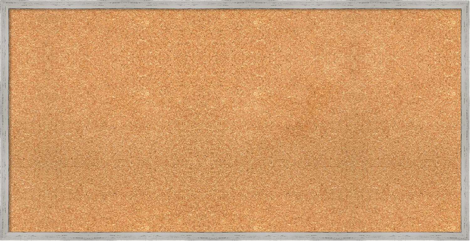 Amanti Art Natural Cork Board for Wall, 21x41 Vision Board with White Frame, Large Corkboard Office Decor for Home Organization, Cottage Corkboard Pinboard to Display Items for Home Organization in