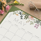 Desk Calendar 2025-2026 with Desktop Mat, Cabbrix Large Desk Pad Calendar 22 x 17 Inch Runs From July 2025 to December 2026, Floral Design Calendar 2025 for Home School and Office (Green)