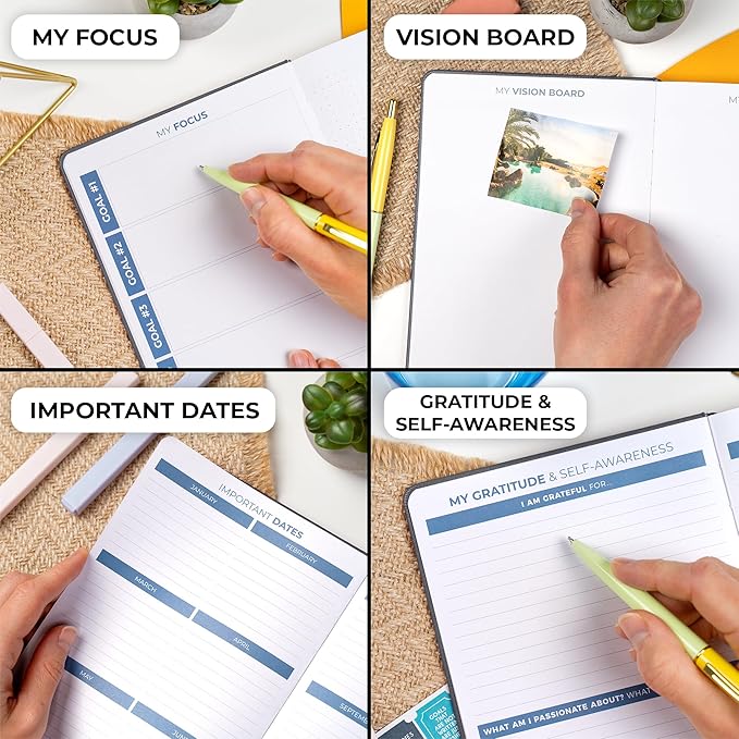 Clever Fox Planner 2nd Edition – Colorful Weekly & Monthly Goal Planner, Time Management & Productivity Organizer, Undated, A5 (Silver Black)