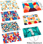 Geometric Pattern Book Covers, Feela 7 Pack Stretchable Jumbo Fabric Washable Durable Reusable Nylon Book Covers, for Hardcover Textbooks Notebooks up to 9”x11”