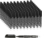 VILMA 90 Pack Black Whiteboard Markers, Dry Erase Markers with Chisel Tip, Bulk Classroom Office Supplies for White Board, School, Teachers, Kids, Non-Toxic, Low Odor