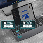 Ergonomic Wireless Keyboard and Mouse with Wrist Rest，Phone Holder - 2.4GHz Full-Sized Low-Profile Quiet Wireless Mouse and Keyboard Combo for Computer, Laptop, PC, Mac-Grey