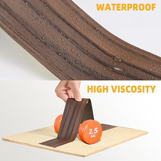 GSCIT Club Brown Walnut Wallpaper, 15.7 inch X 15ft Self Adhesive Wood Grain Repair Tape Patch for Tables, Chairs, Baseboards, Doors, Windows, Floors, Handicraft DIY.