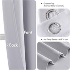 MIULEE Blackout Curtains for Bedroom Living Room 90 Inches Long 2 Panels, Thermal Insulated Room Darkening Drapes Solid Grommet Noise Reduction Light Blocking Window Curtains 40x90 Inch Greyish White
