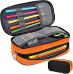 Large Capacity Pencil Case Multi-Slot Pencil Pouch Durable Pencil Box Portable Office Pen Bag with Zipper