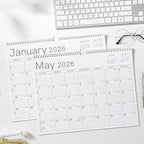 2026 Wall Calendar - 2026 Calendar from Jan. 2026 - Dec. 2026, 14.6" x 11.4", 12 Months Wall Calendar 2026, Thick Paper, Twin-Wire Binding, Simple Design