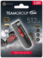 TEAMGROUP C212 Extreme Speed 512GB 1000/800MB/s USB 3.2 Gen 2 Easy Push-and-Pul Flash Thumb Drive External Data Storage Memory Stick Compatible with Computer/Laptop/PS4 PS5 TC2123512GB01