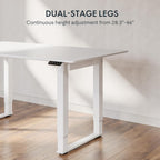 FLEXISPOT 4 Legs Standing Desk 55 x 28 Inch Electric Adjustable Height with Splice Board Home Office Sit Stand Up Desk, White Top + White Frame