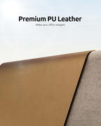 YSAGi Leather Desk Protector, Office Mat, Large Mouse Mat, Non-Slip PU Leather Blotter, Laptop Desk, Waterproof Writing Pad for Office and Home (Bronze, 35.4" x 17")