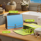 ABC life 3 Pack Expanding File Folder Organizer Poly Pockets A4/Letter Size, Plastic Expandable File Wallet/Colorful Document Folder with Elastic Closure, Premium Accordion File Pouch, 2 Card Holder