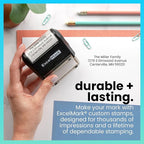 ExcelMark Custom Stamp – Clear & Crisp Impressions – Personalized Self-Inking Rubber Stamp – Use for Address Stamp and More (Large)