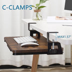 ETHU Keyboard Tray Under Desk, 26.77" X 11.81" Large Size Keyboard Tray with C Clamp-on Mount Easy to Install, Computer Keyboard Stand, Ergonomic Keyboard Tray for Home and Office
