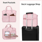 3 Ring Zipper Binder, 2 Inch Ring Binder Organizer Bag with Shoulder Strap Fits 13 Inch Laptop and 500 Sheets, Pink (Empty Bag Only)