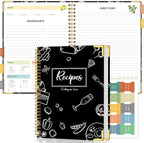 GOLDPEI Blank Recipe Book to Write in Your Own Recipes, Blank Cookbook with 175 Pages for Family Cooking Lover, Recipe Notebook with Tab Sticker Sheets, Recipe Journal, Hardcover, 7.5" x 9.5"
