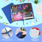 Jumbo Book Covers 8 Pack Reusable Fabric Book Cover Protective Books Covers 9 x 11 Inch Blue Stretchable Books Sleeve Cover with Label Sticker for Most Hardcover Textbooks Up to 10 x 12.5 Inch