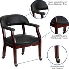 EMMA + OLIVER Black Vinyl Luxurious Conference Chair with Casters