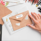 White Address Labels for Business - Personalized Return Address Labels, Custom Mailing Labels, Shipping Stickers for Envelopes and Packages (Serif Font)