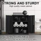 BESFUR Metal Garage Storage Cabinet 36"H, Steel Locking Cabinet with 2 Lockable Doors and 2 Adjustable Shelves easy to assemble for Home Office, Garage,School, Apartment, Warehouse, Utility Room,Black