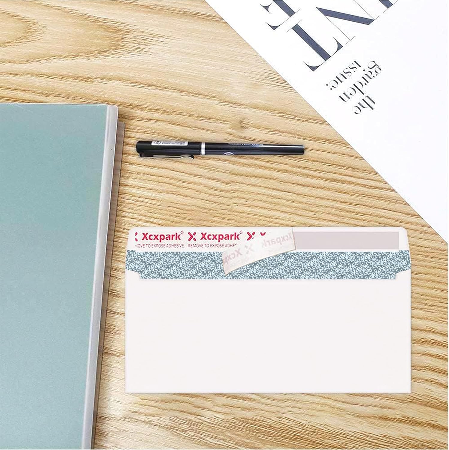 250 PCS #10 White Self Seal Kraft 4-1/8 x 9-1/2 inches Security Envelopes, Windowless Invisible Envelopes Super Strong Quick Seal Envelopes Security Tint Pattern Secure