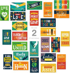 Unity Mini Note Cards / 50 Peace And Kindness Cards / 25 United Designs / 2" x 3.5" Inspirational Flat Mini Business Card Sized Notes/Made In The USA