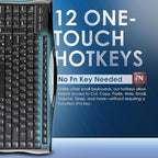 Evoluent R3K Reduced Reach Right-Hand Keyboard – Wired USB Compact with Numeric Pad, Ergonomic Computer Keyboards for Comfortable Typing, Black Full-Size PC Keyboard with One-Touch Shortcut Keys