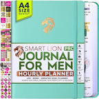 Journal for Men - Undated Daily, Weekly & Monthly Planner with Budget Section | A 12 Month Journey to Increase Productivity & Happiness | Life Organizer & Gratitude Journal - Vertical Format