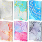 Yexiya 6 Pcs Stretchable Book Cover Jumbo Fabric Book Covers Colorful Pattern Book Protector Washable Reusable Protective Textbook Cover for Hardcover Textbooks up to 9 x 11 in (Marble Pattern)