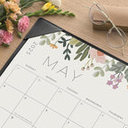 Desk Calendar 2025-2026 with Desktop Mat, Cabbrix Large Desk Pad Calendar 22 x 17 Inch Runs From July 2025 to December 2026, Floral Design Calendar 2025 for Home School and Office (Black)