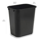 Amazon Basics Small Trash Can, Rectangular Commercial Office Wastebasket, 3 Gallon (Pack Of 6), Black (Previously AmazonCommercial brand)