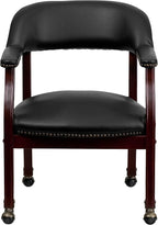 EMMA + OLIVER Black Vinyl Luxurious Conference Chair with Casters
