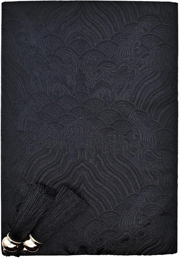 BLBMH 5.5x8.5 inch Book Covers with Bookmarks Adjustable Fabric Paperbacks Book Covers for Privacy Hardcover Softcover Novels Notebook Book Lovers Gifts - Chinese Black 8.5in