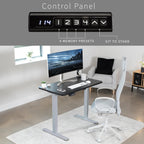 VIVO Electric 43 x 24 in Standing Desk, Memory Height Adjustment, 1B Series, One-Piece Black Top, Gray Frame, DESK-KIT-1G4B