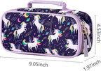 Choco Mocha Unicorn Pencil Case for Girls, Soft Pencil Case Kids Pencils Pouch for Kindergarten Girls, Purple
