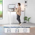 VIVO Electric 60 x 30 in Standing Desk, Memory Height Adjustment, 1B Series, Reclaimed Wood Top White Frame, DESK-KIT-1W6P-30