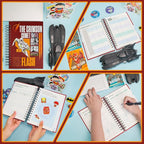 Cool Hero Academic Planner, Weekly Monthly Daily Agenda, Custom Date Organizer for Junior，Senior Students, Spiral Bound Notebook with Colorful Tabs,Datebooks for Time Management (Red and Yellow)