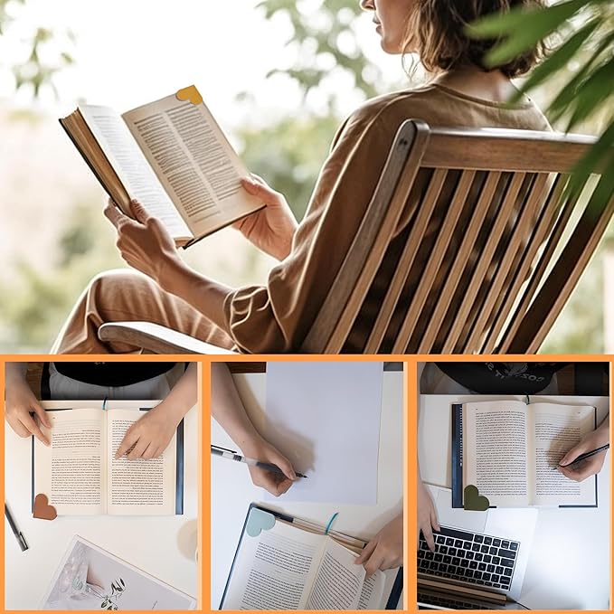 Yuoyar 30Pcs Leather Heart Book Marks for Reading Women - Cute Bookmarks for Book Lovers - Unique Gifts for Women