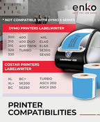enKo [6 Rolls, 1800 Direct Thermal Labels] Blue/Cyan Colored Compatible for Dymo 30256 Label (2-5/16 x 4") Use with Dymo, Rollo Thermal Printer as Shipping & Mailing Labels