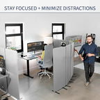 VIVO Freestanding 72 x 56 inch Privacy Panel, Cubicle Divider, Acoustic Wall Partition, x3 24 inch Panels, Gray, PP-3-S072G