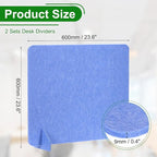 PATIKIL Desk Divider, 2 Set 24 x 24 Inch Acoustic Freestanding Desk Divider Desk Privacy Panel with 4 Pcs Support Feet for Library Office Workstation, Blue
